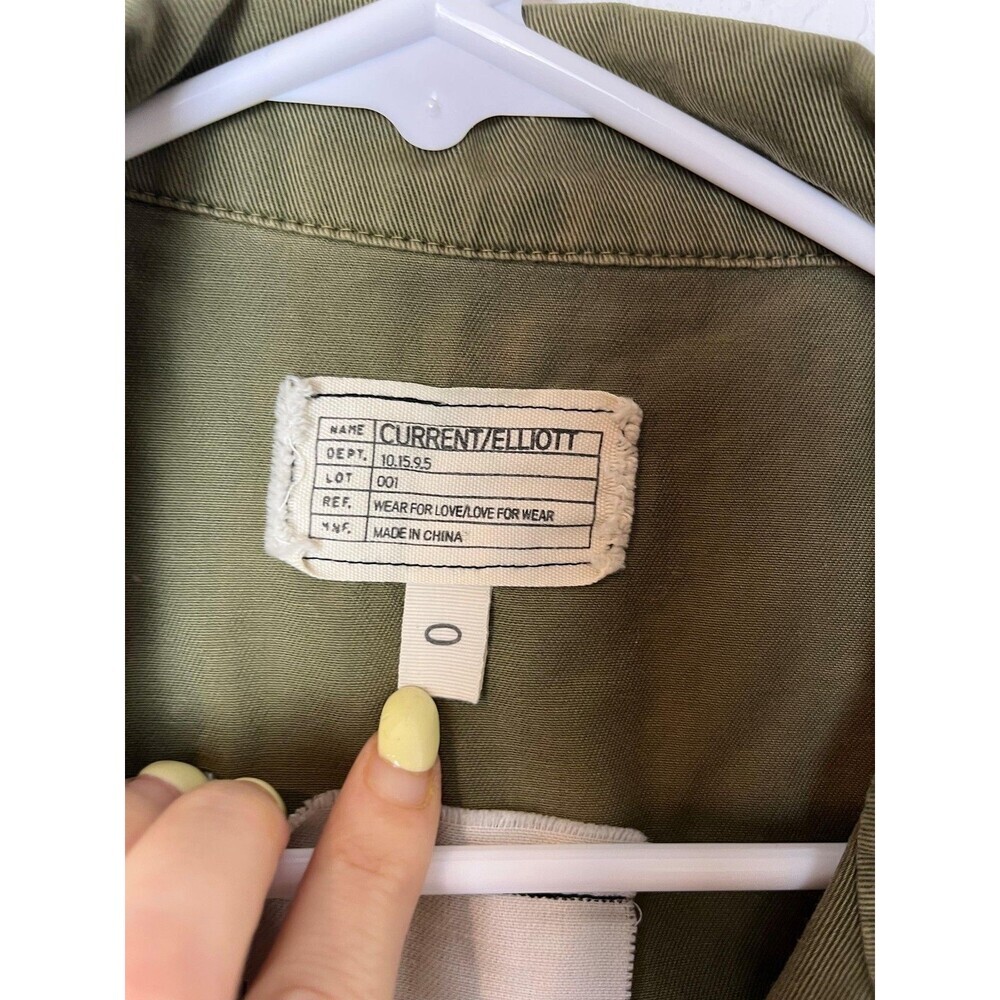 Current/Elliott Vest Womens 0 XS Olive Green The Leisure Military Utility 4393 - Picture 4 of 7